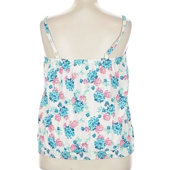 NWT Torrid White Babydoll Floral Pink & Blue Sleeveless Blouse Size 2X - Picture 4 of 6